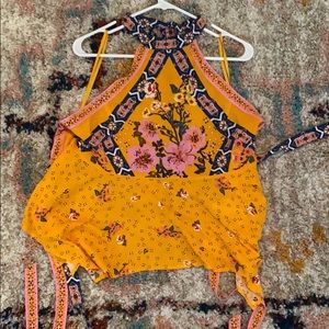 Free people tie around neck top